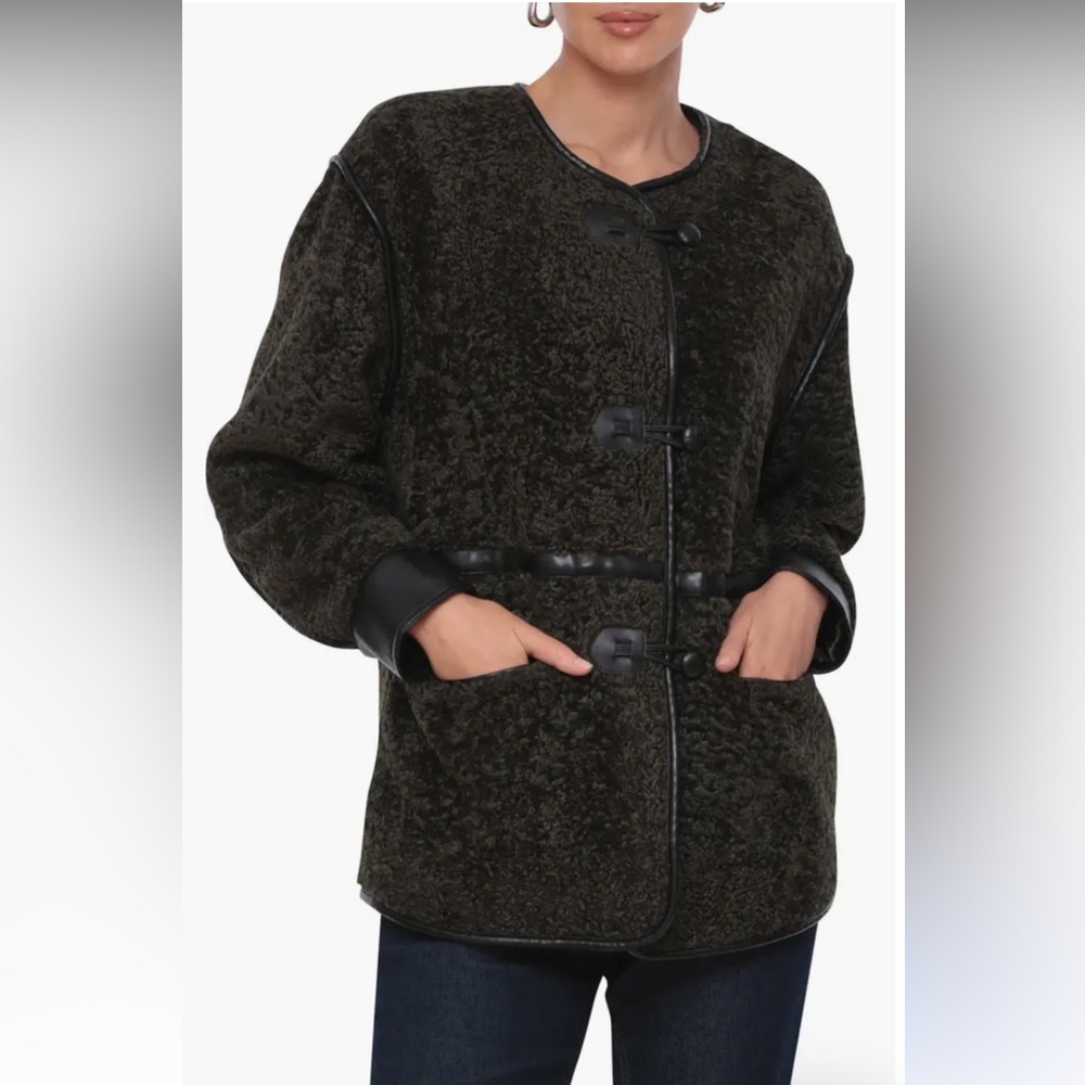 Avec les Filles leather trim jacket